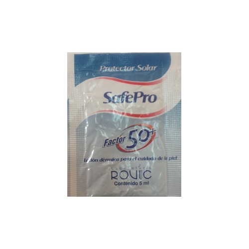 Crema protector solar SafePro FPS 50+ en sachet de 5 ml